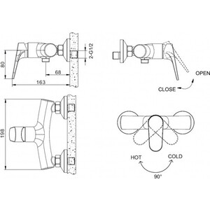 Смеситель для душа Bravat Eler (F9191238CP-01-RUS)
