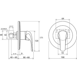 Смеситель для душа Ravak Rosa RS 062.00 встраиваемый (X070015)