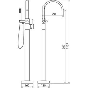 Смеситель для ванны Ravak Freedom FM-080.00 напольный (X070059)