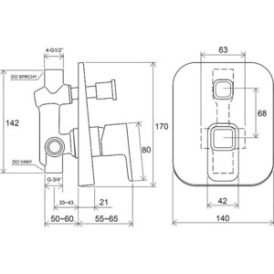 Смеситель для ванны Ravak 10 TD 061.00 встраиваемый (X070068)