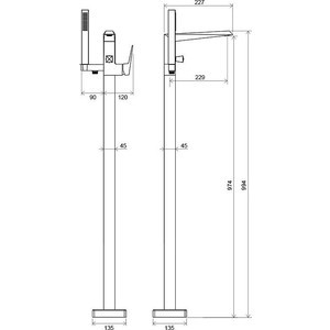 Смеситель для ванны Ravak Freedom FM 081.00 напольный (X070079)