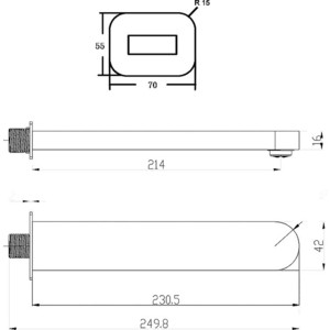 Излив для ванны Ravak Chrome CR 027.00 (X07P113)