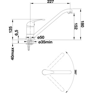 Смеситель для кухни Blanco Daras Silgranit антрацит (524180/517721)