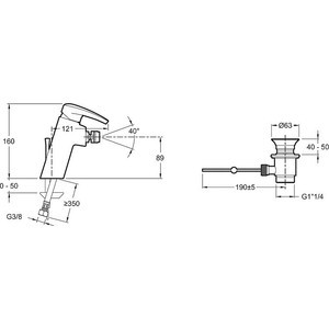 Смеситель для биде Jacob Delafon Tea (E12064-CP)