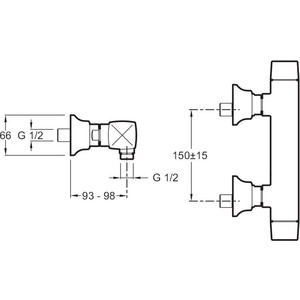 Термостат для душа Jacob Delafon Margaux (E16218-9-CP)