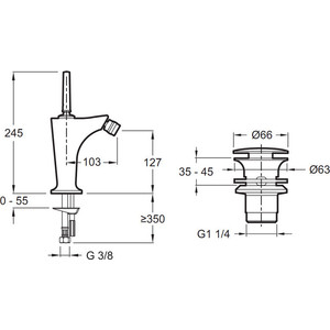 Смеситель для биде Jacob Delafon Margaux (E16224-4-CP)