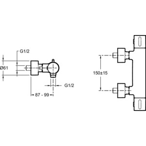 Термостат для душа Jacob Delafon Cuff хром (E37035-CP)