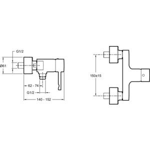 Смеситель для душа Jacob Delafon Cuff хром (E45533-CP)
