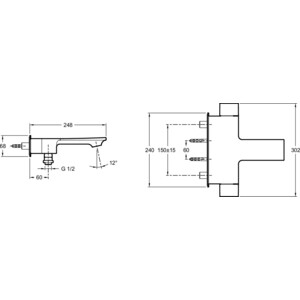 Смеситель для ванны Jacob Delafon Stance хром (E9100-CP)