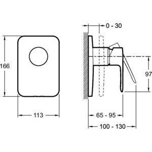 Смеситель для душа Jacob Delafon July встраиваемый, для механизма 98699D-NF, хром (E98702-CP)