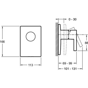 Смеситель для душа Jacob Delafon Stillness встраиваемый, для механизма 98699D-NF, хром (E98711-CP)