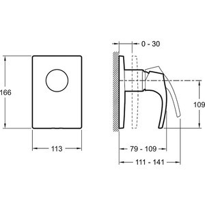 Смеситель для душа Jacob Delafon Symbol встраиваемый, для механизма 98699D-NF, хром (E98712-CP)