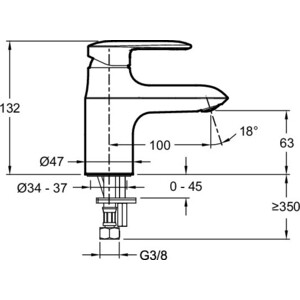 Смеситель для раковины Jacob Delafon Kumin хром (E99984-CP)