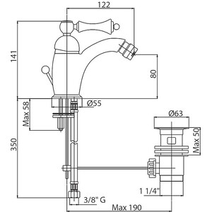 Смеситель для биде Cezares Margot (MARGOT-BSM1-01-Bi)