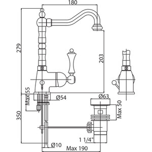 Смеситель для раковины Cezares Margot (MARGOT-LSM2-01-Bi)