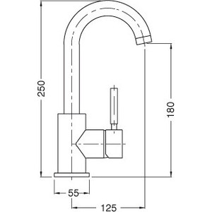 Смеситель для раковины Cezares Olimp (OLIMP-LSM2-03/24-L)