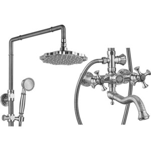 Душевая система ZorG Antic со смесителем, серебро (A 7002DS-SL)
