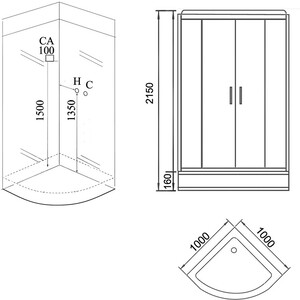 Душевая кабина Grossman GR-241 100x100x215