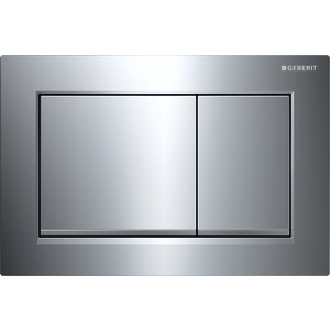 Кнопка смыва Geberit Omega 30 хром, декоративные полоски матовый хром (115.080.KH.1)