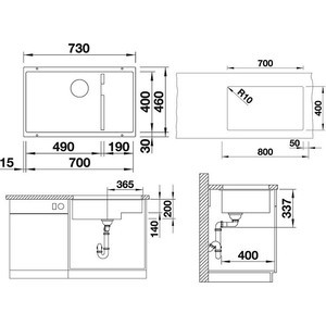 Кухонная мойка Blanco SubLine 700-U Level белый (523542)