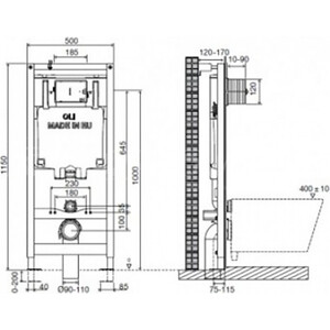 Инсталляция для унитаза OLI 80 Sanitarblock механическая с кнопкой Slim, хром (300572 + 659044)