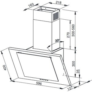 Вытяжка Weissgauff GAMMA 60 PB BL