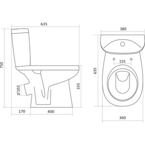Унитаз-компакт Santek Анимо с сиденьем дюропласт (1WH302134)