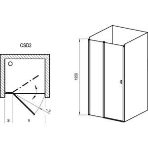 Душевая дверь Ravak Chrome CSD2 110 прозрачная, белый (0QVDC100Z1)