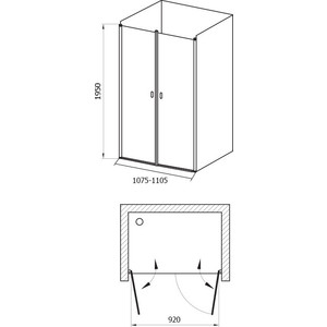 Душевая дверь Ravak Chrome CSDL2 110 прозрачная, белый (0QVDC10LZ1)