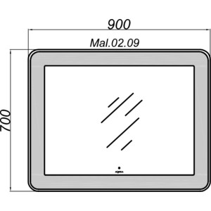 Зеркало Aqwella Malaga 90x70 с подсветкой (Mal.02.09)