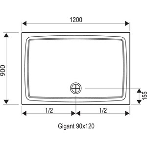 Душевой поддон Ravak Gigant LA 120x90 (XA01G701210)