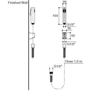 Гигиенический набор Jacob Delafon CUFF хром (E98100-CP)