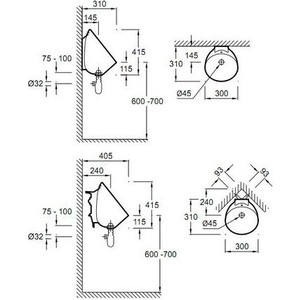 Писсуар Jacob Delafon Coquille 2 подвесной (E1519-00)