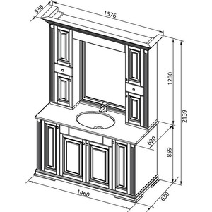 Зеркало-шкаф Aquanet Кастильо 140 белый (183174)