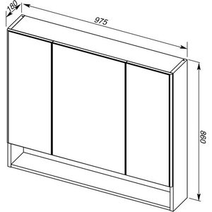 Зеркальный шкаф Aquanet Виго 100 сине-серый (183359)