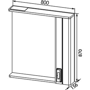 Зеркало-шкаф Aquanet Паллада 80 слоновая кость (175316)