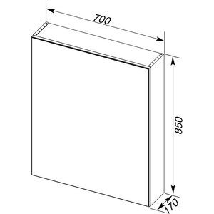 Зеркальный шкаф Aquanet Алвита 70 серый антрацит (183990)