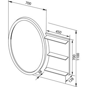 Зеркало Aquanet Опера 70 белое (169607)