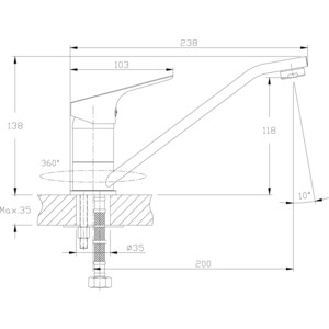 Смеситель для кухни Rossinka Silvermix хром (RS29-21)