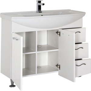 Тумба с раковиной Aquanet Моника 105 белая (186772, 4620008197340)