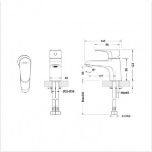 Смеситель для раковины Bravat Alfa (F1120178CP)