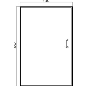 Душевая дверь Bravat Line 100х200 прозрачная, хром (BD100.4111A)