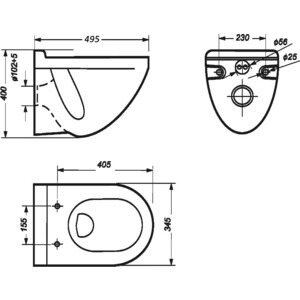 Унитаз подвесной Sanita luxe Attica SL DM с сиденьем микролифт (WC.WH/Attica/DM/WHT.G/S1)
