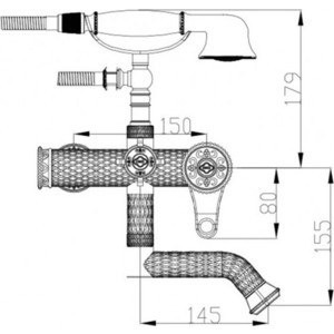 Смеситель для ванны ZorG Antic бронза (A 400W-BR)