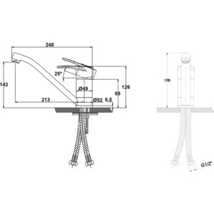 Смеситель для кухни Kaiser Planet хром (14033)