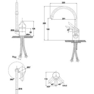Смеситель для кухни Kaiser Athlete хром (19044)