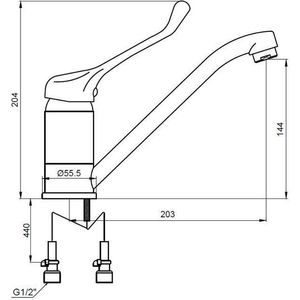 Смеситель для раковины Kaiser City медицинский локтевой, хром (21033)