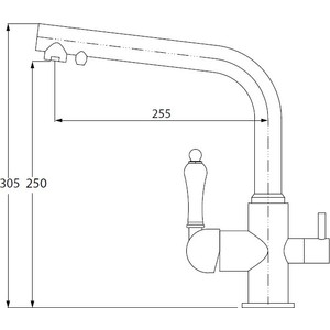 Смеситель для кухни Kaiser Vincent под фильтр, ручки керамика, хром (31144)