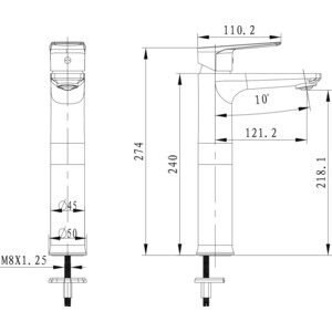 Смеситель для раковины Kaiser Atrio высокий, белый/хром (60033)