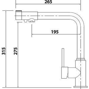 Смеситель для кухни Kaiser Teka под фильтр, черный глянцевый (13044-2)